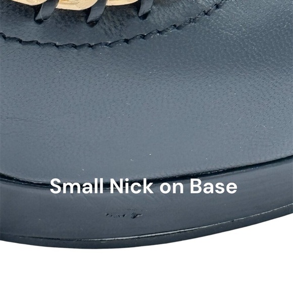 Giuseppe Zanotti Black Leather Peep Toe Heels Gold Chain Detail Size 6.5 - Picture 13 of 13